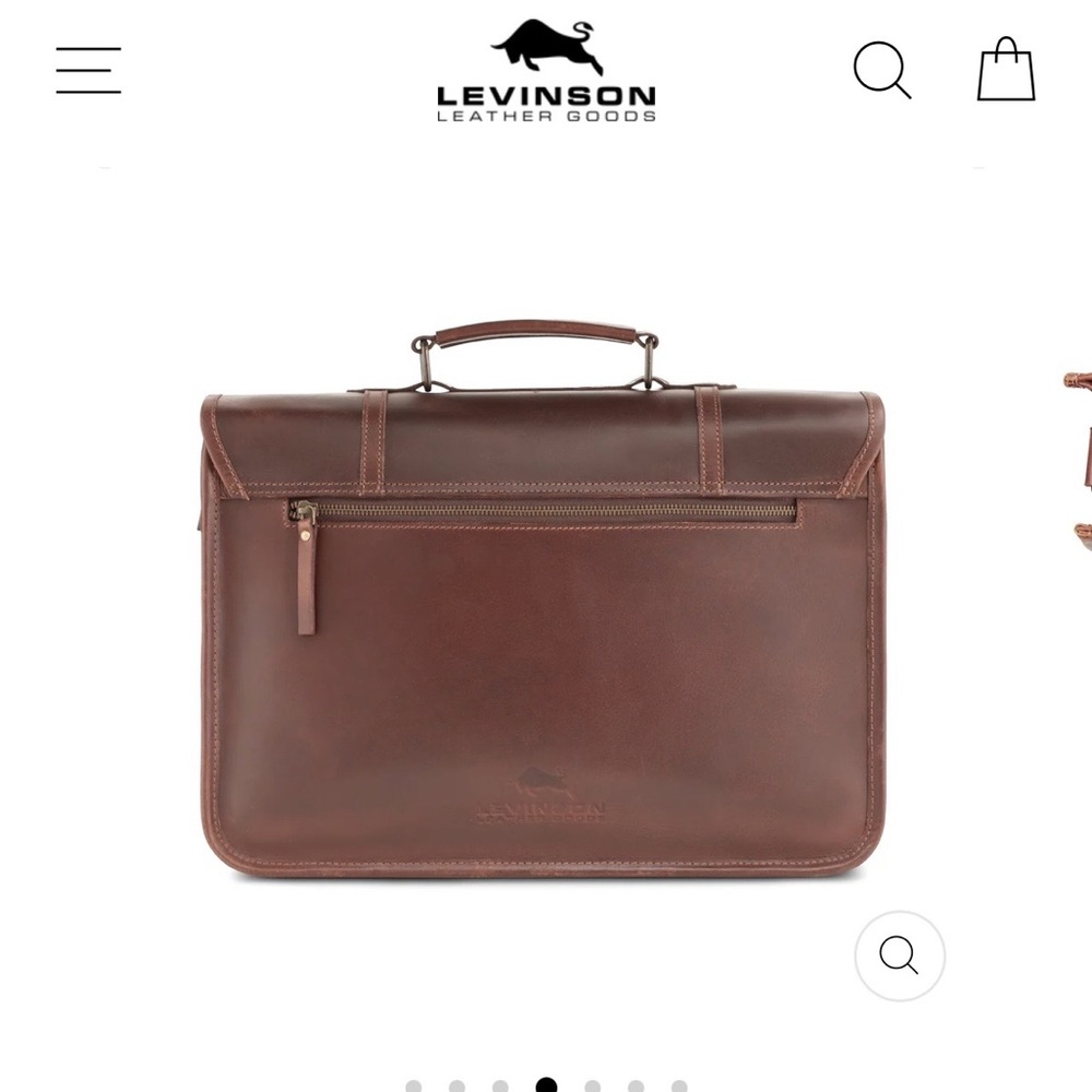 Levinson Buffalo Leather Messenger Bag - Rich Brown - Picture 7 of 16